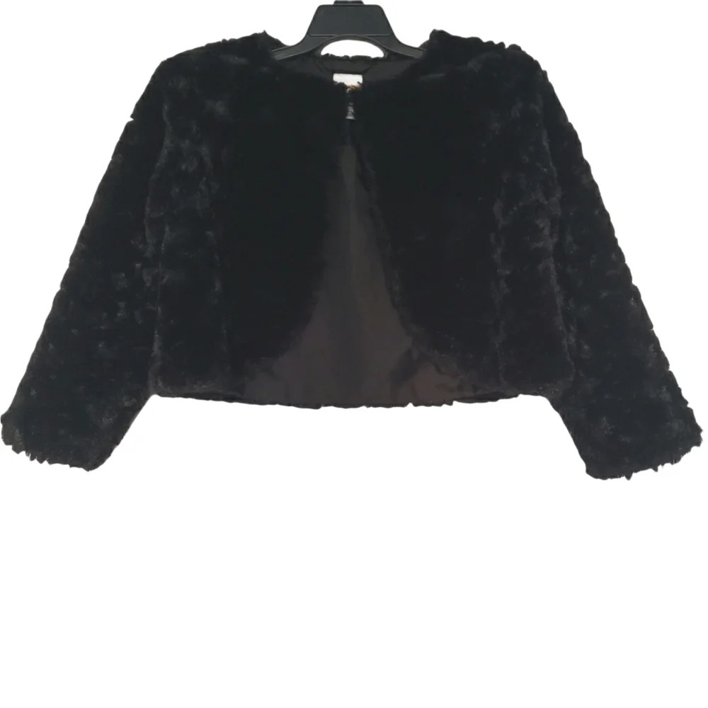 Gymboree Black‎ Faux Fur Cape Jacket Size 2T-3T